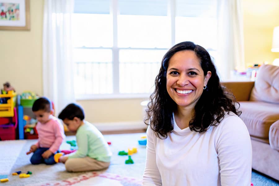 Mother with children finding hope